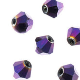 Crystal Lane Bicone 2 Strand 7in (apx96pcs) 4mm Opaque Purple Iris